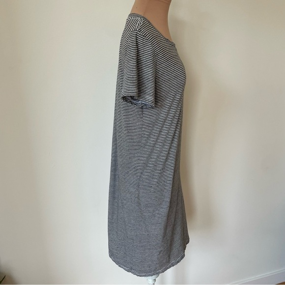 Current Elliott The Beatnik Racer Stripe Gray White Short Sleeve Dress Size 0/XS - Picture 7 of 10